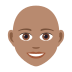 👩🏽‍🦲 woman: medium skin tone, bald display on JoyPixels